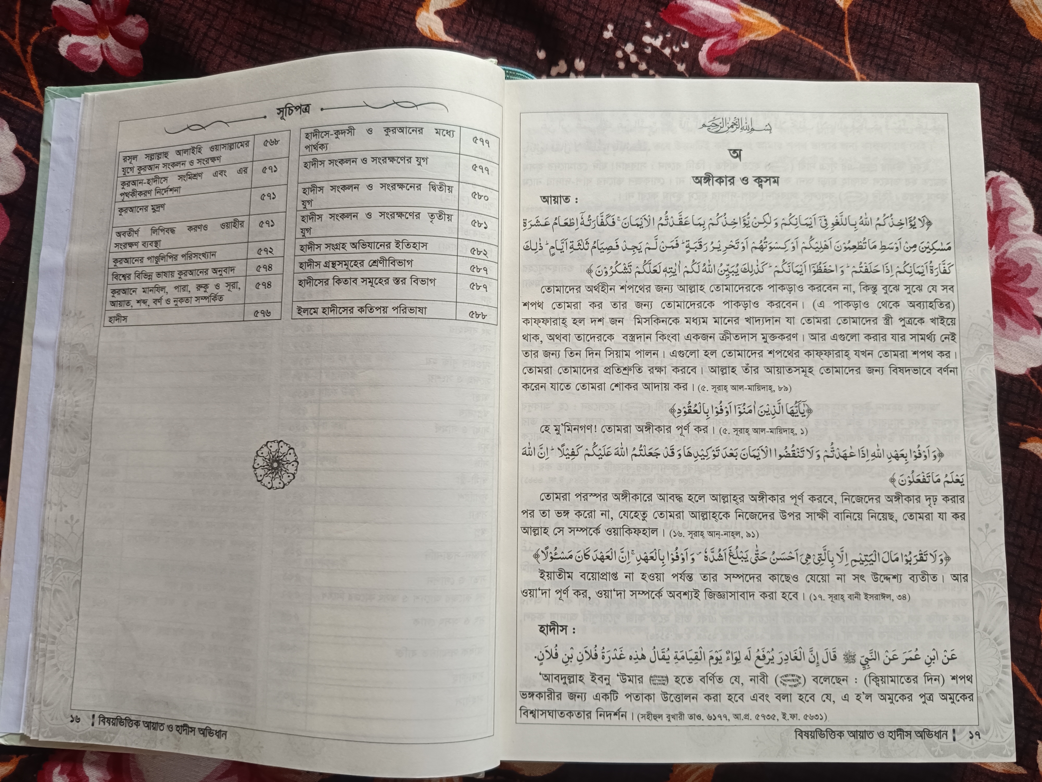 বিষয়ভিত্তিক আয়াত ও হাদীস অভিধান